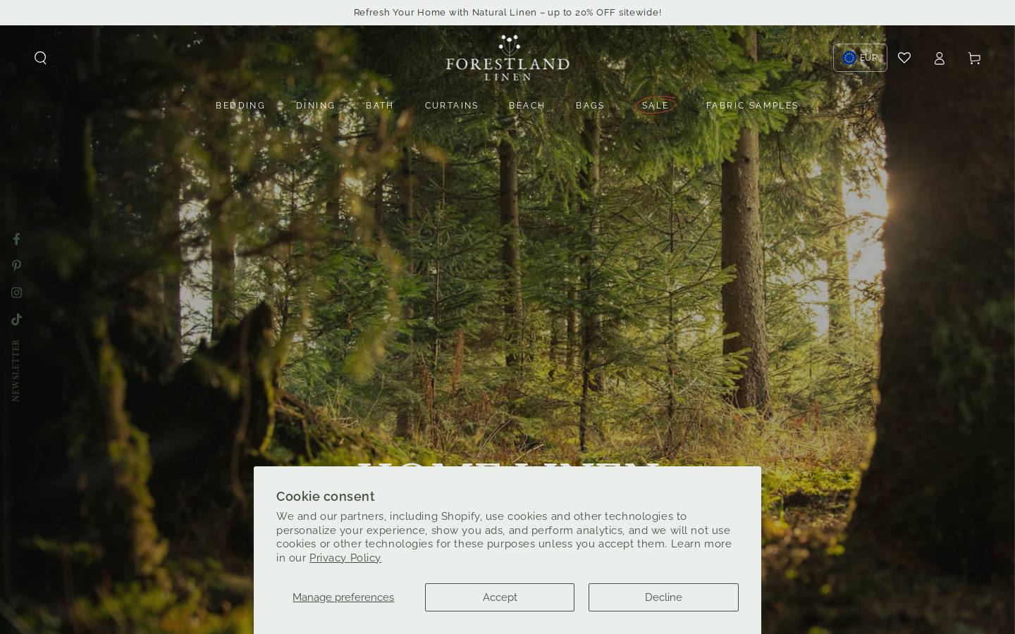 Forestlandlinen homepage screenshot