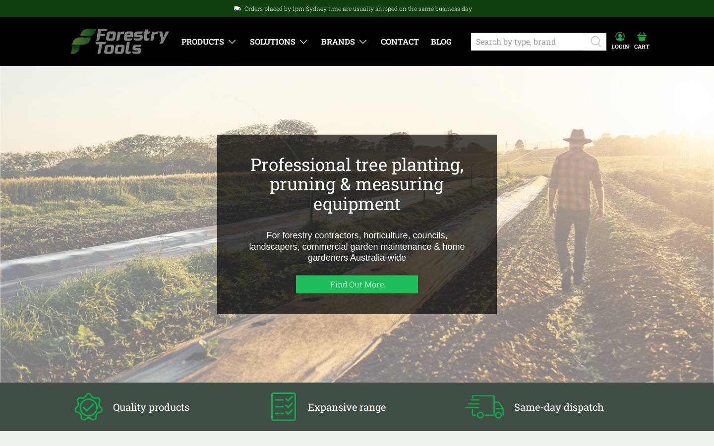 Forestry Tools homepage screenshot