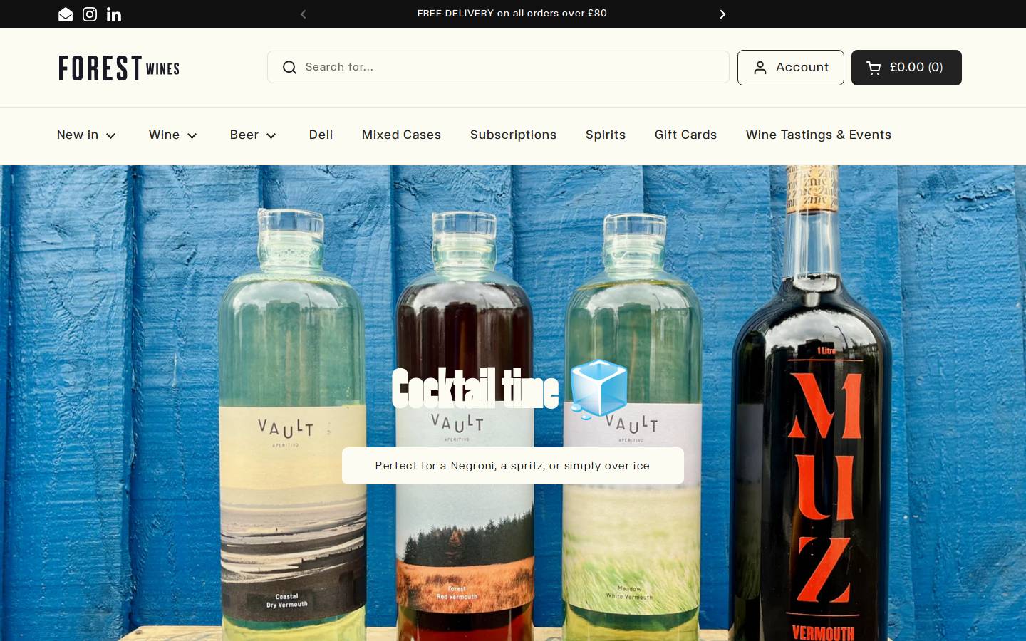 Forestwines homepage screenshot