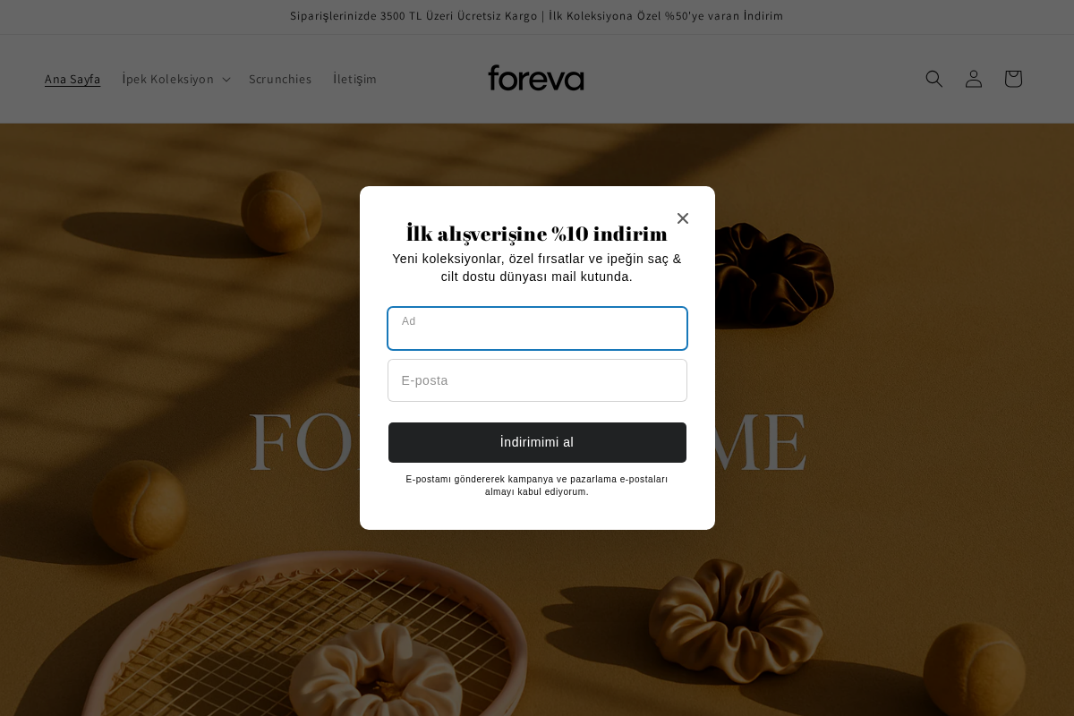 Foreva Scrunchie homepage screenshot