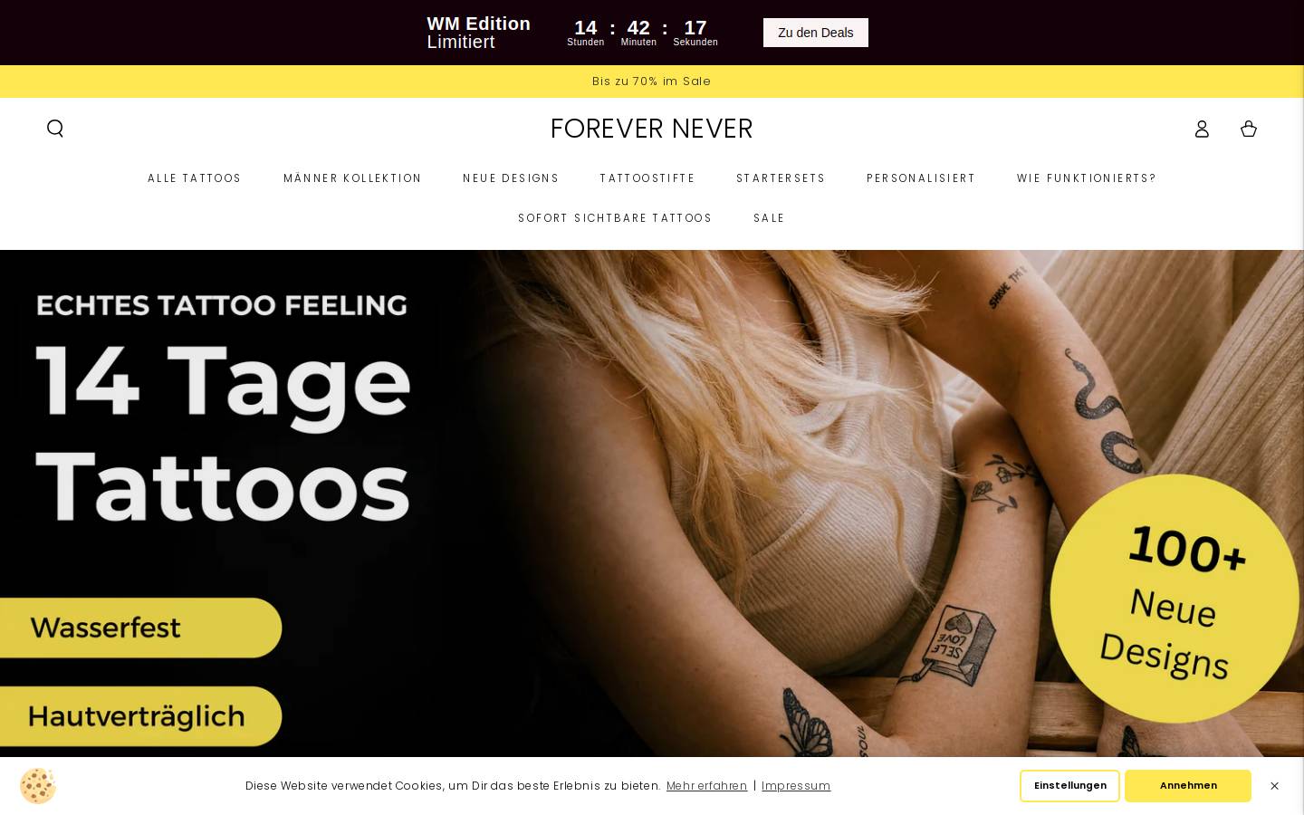 forever-never.com homepage screenshot