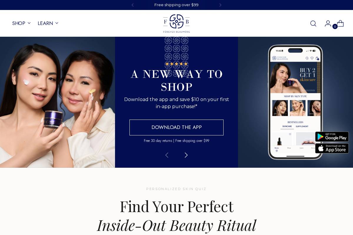 foreverbeaumore.com homepage screenshot