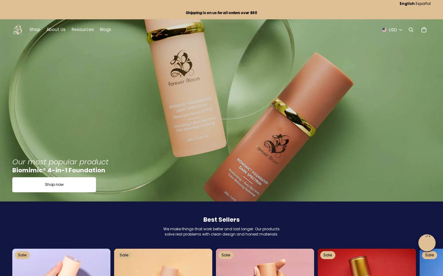 Forever Bloom homepage screenshot
