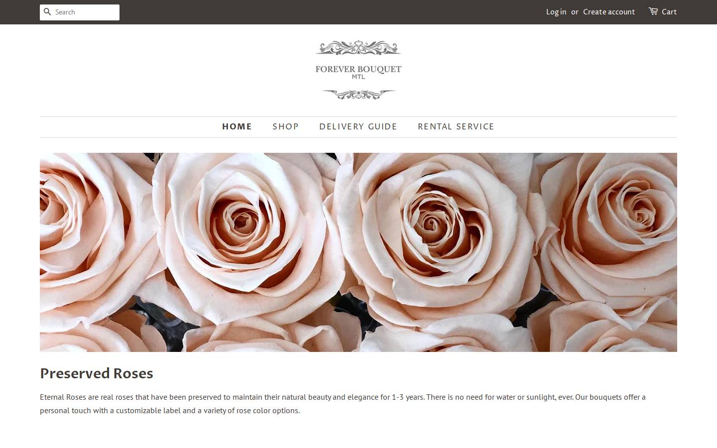 foreverbouquetmtl.com homepage screenshot