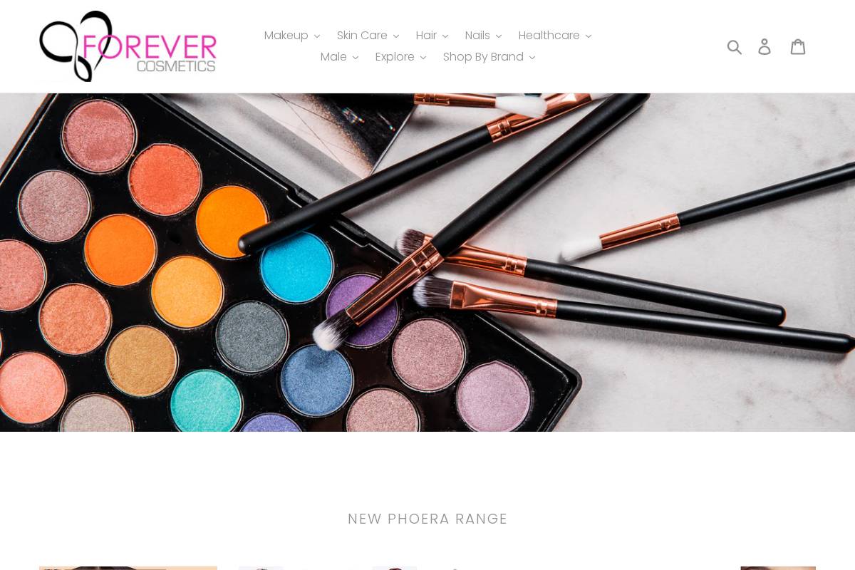 Forever Cosmetics homepage screenshot