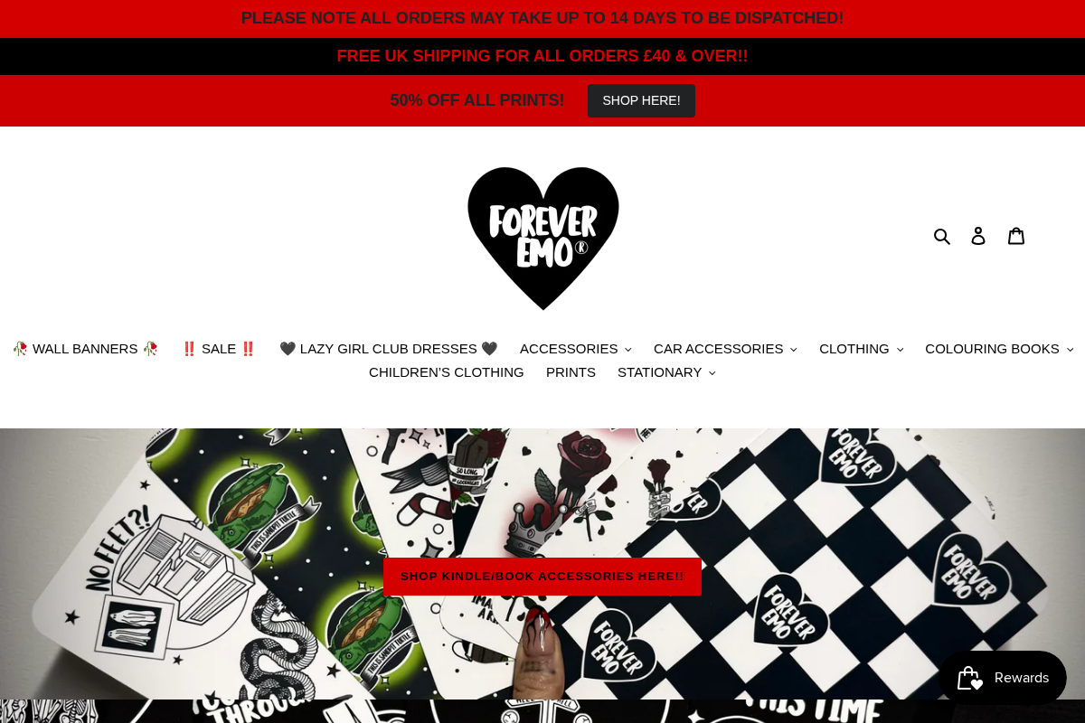 Foreveremoprints homepage screenshot