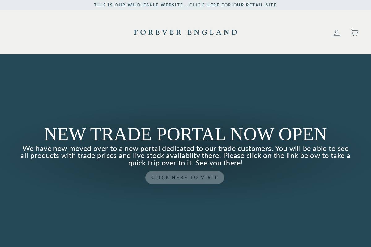 Forever England homepage screenshot