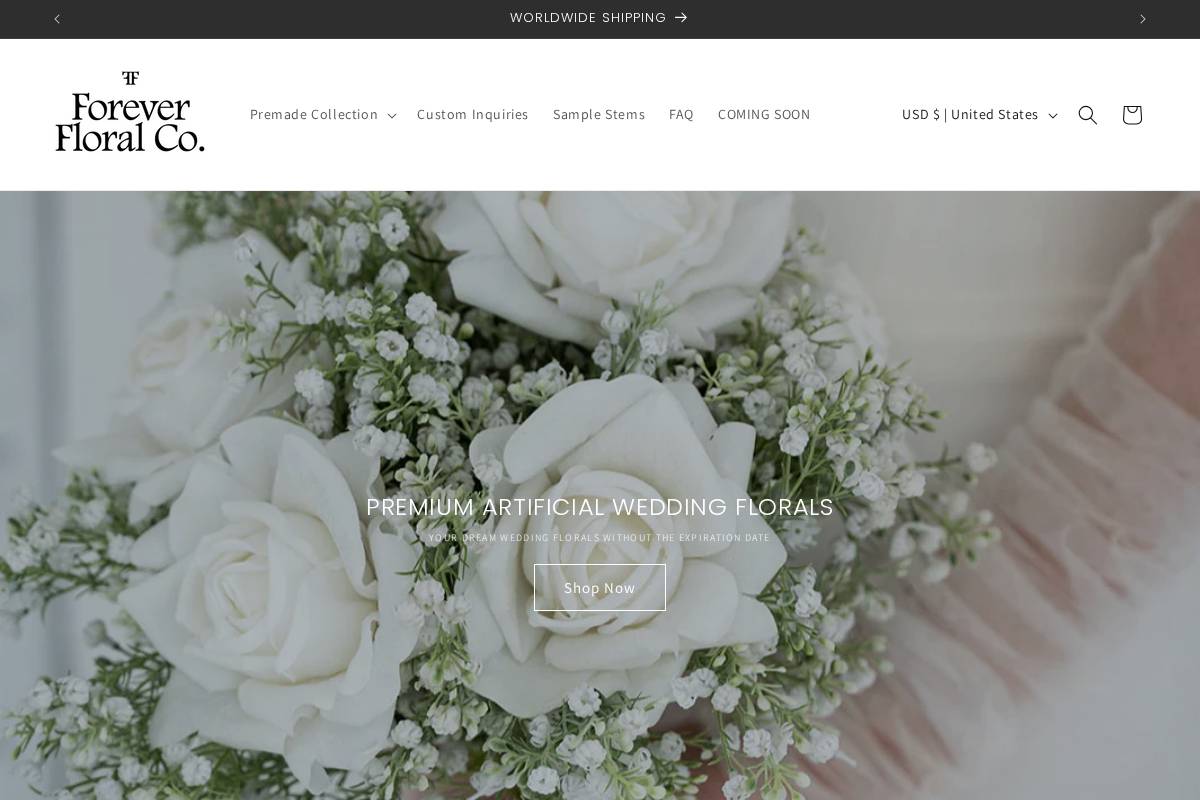 foreverfloralco.com homepage screenshot