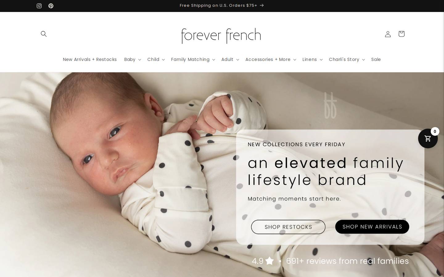 foreverfrenchbaby.com homepage screenshot