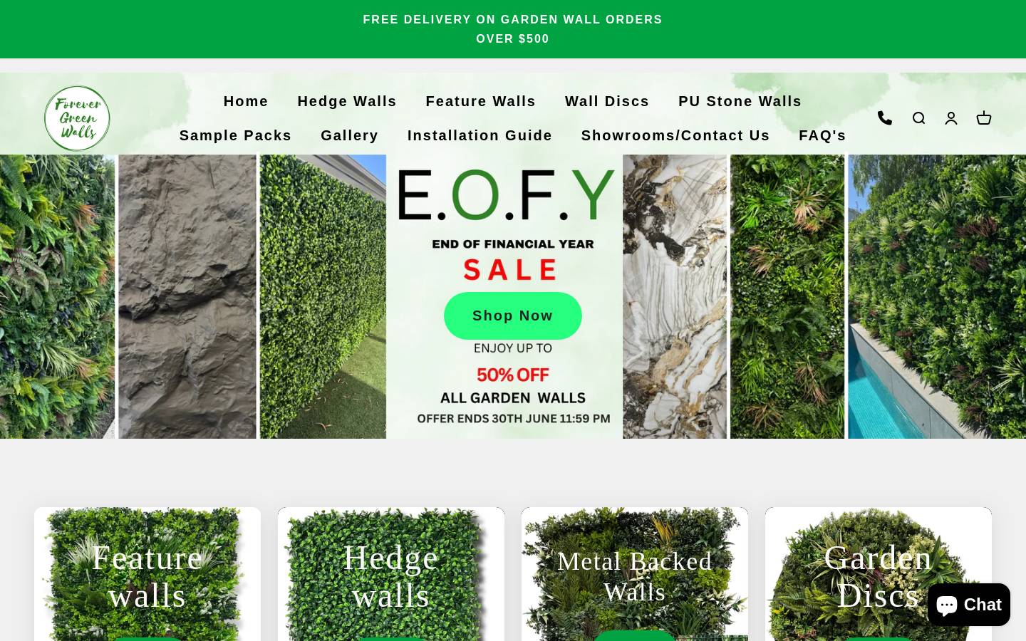 forevergreenwalls.com.au homepage screenshot