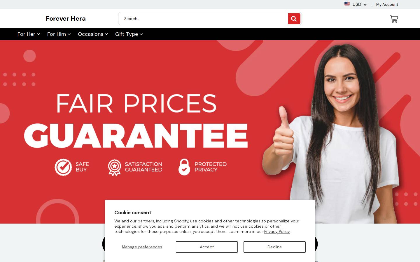 foreverhera.com homepage screenshot