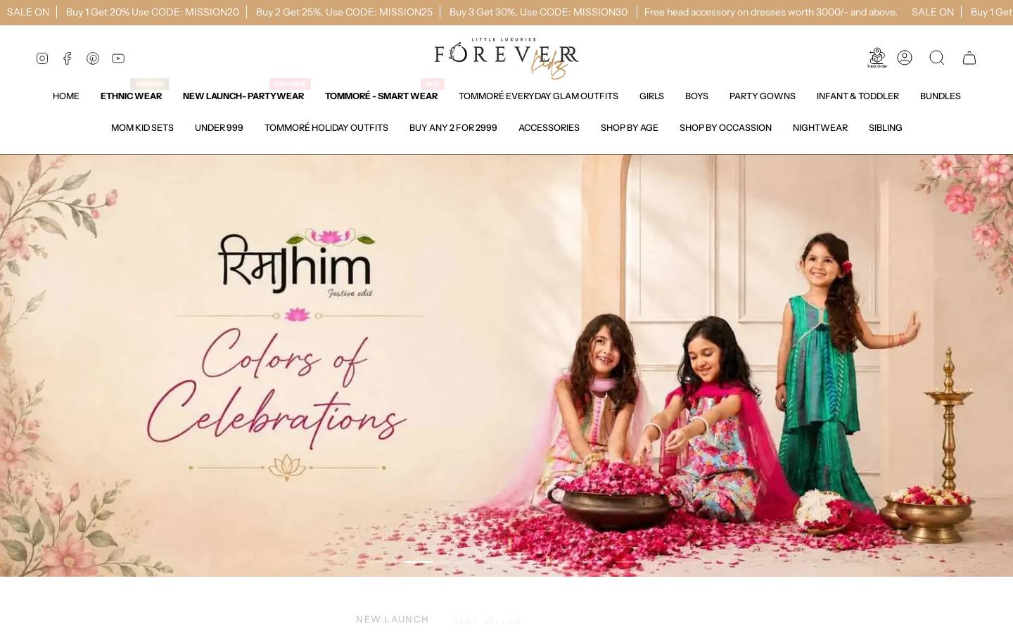 Forever Kidz homepage screenshot