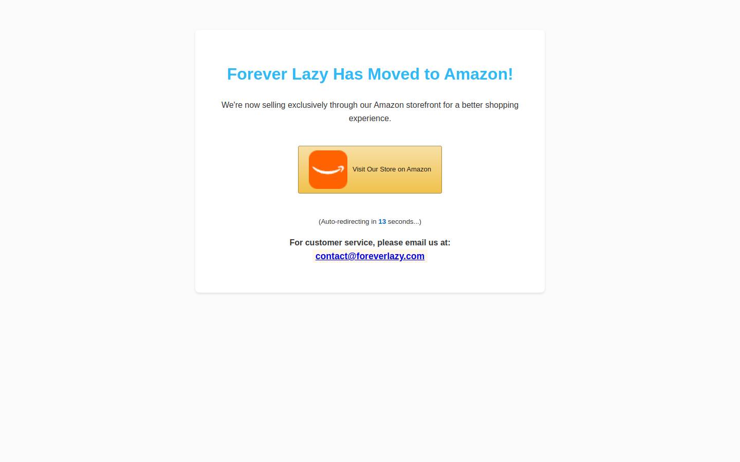 foreverlazy.com homepage screenshot