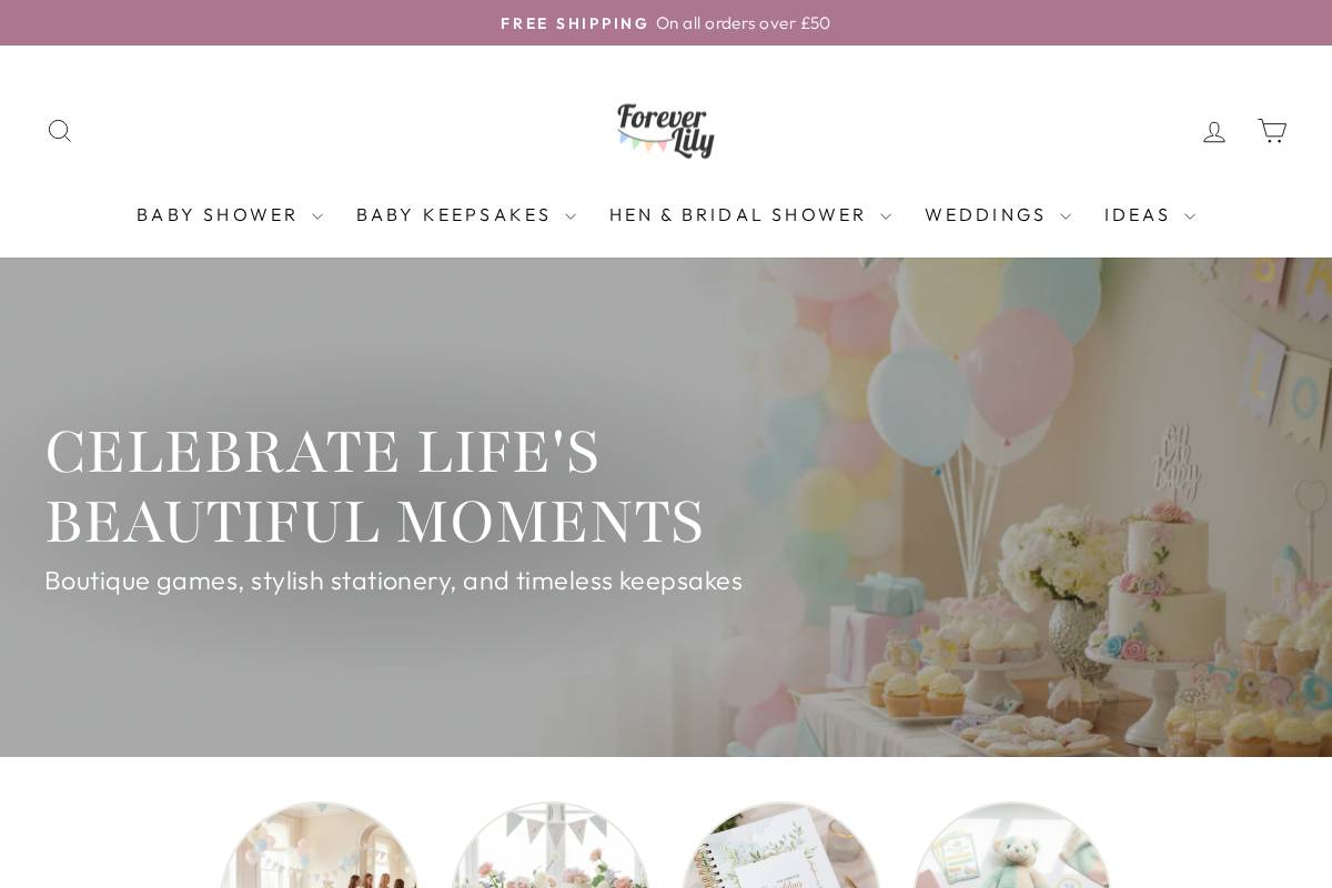 foreverlily.co.uk homepage screenshot