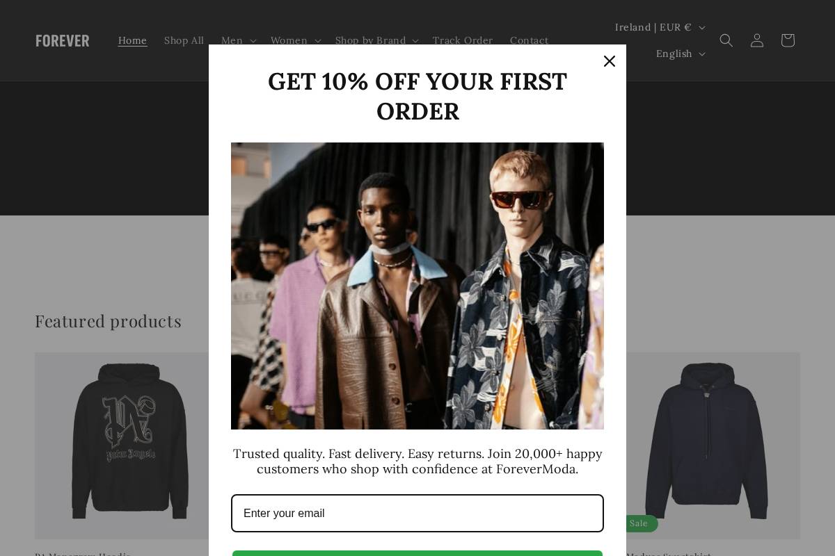 Forevermoda homepage screenshot