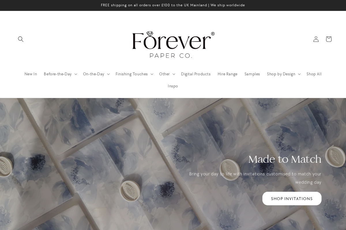 Forever Paper Co. homepage screenshot