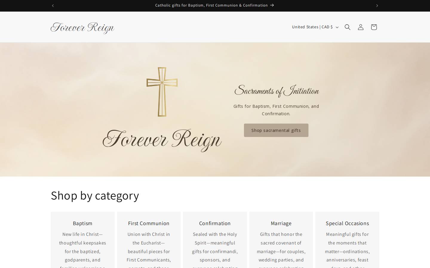 foreverreign.ca homepage screenshot