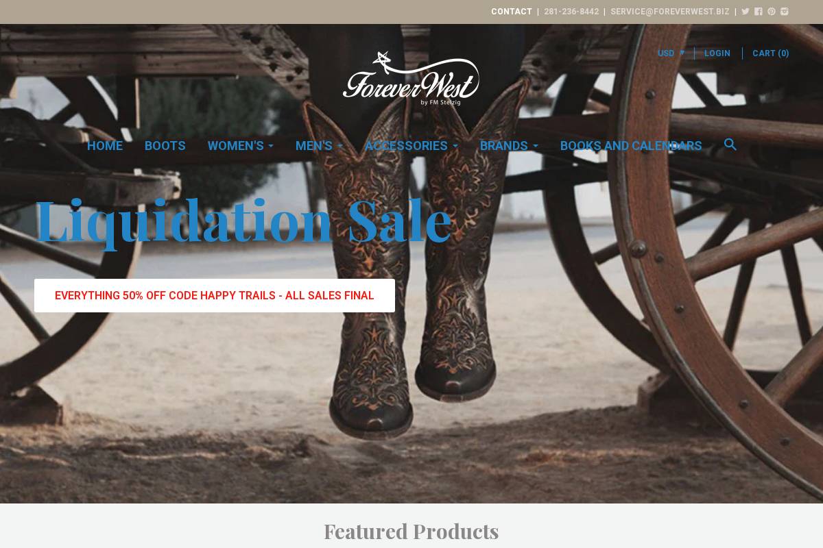 foreverwest.biz homepage screenshot