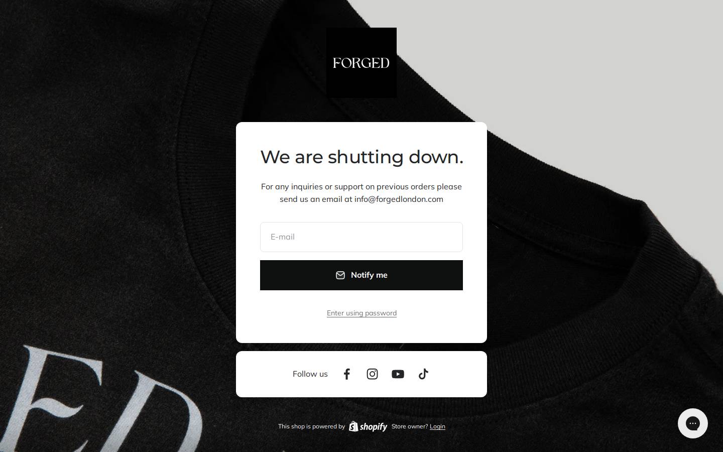 Forged London homepage screenshot