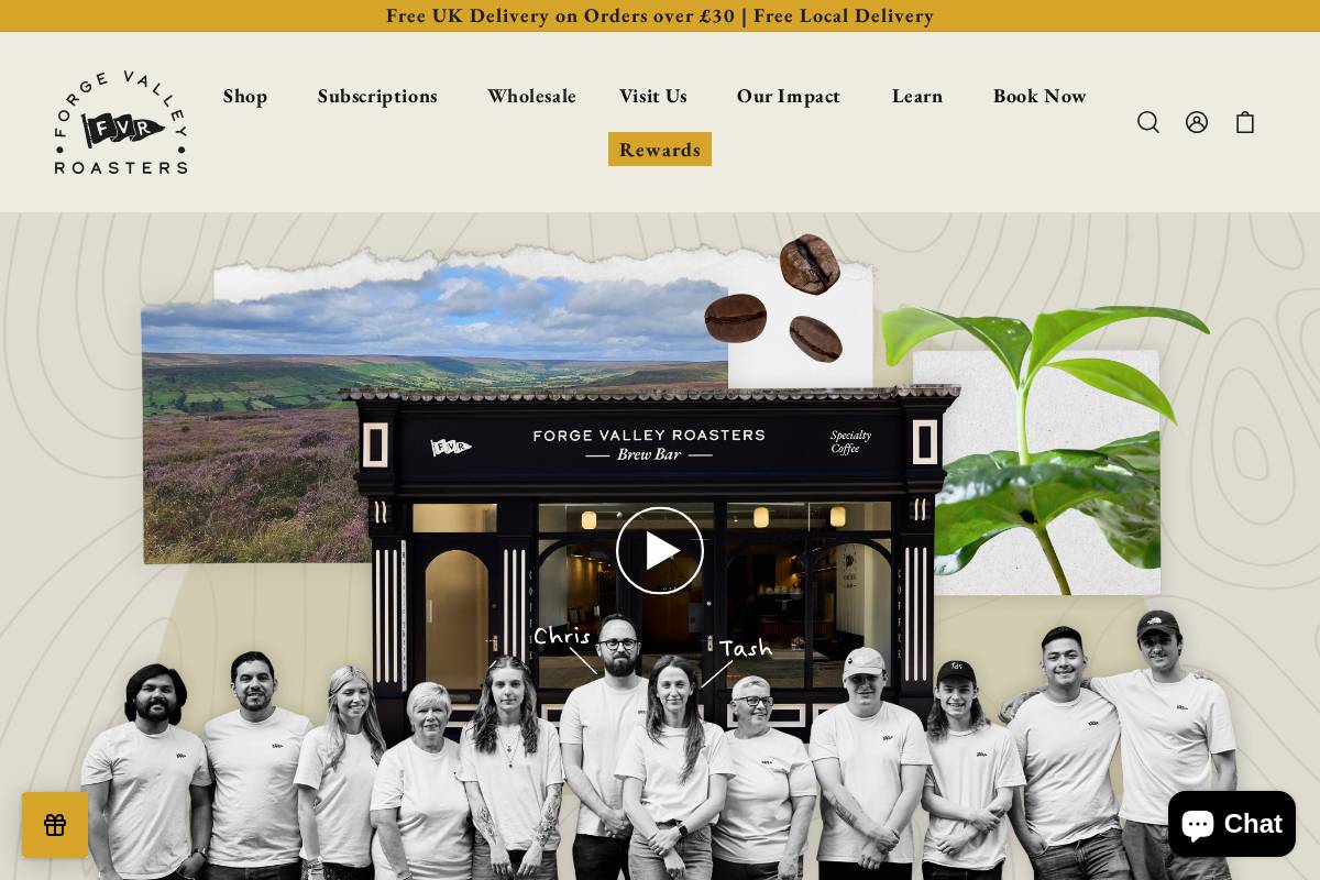 forgevalleyroasters.com homepage screenshot