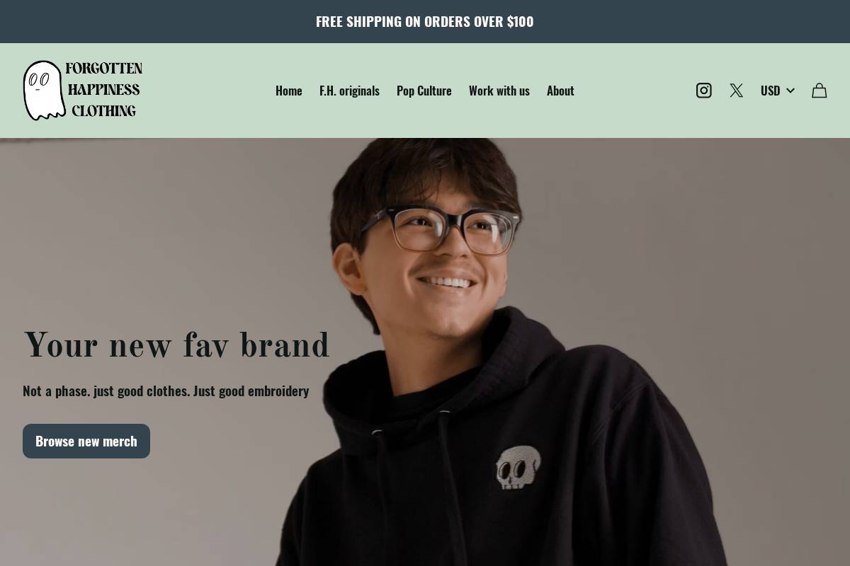 forgotten-happiness.com homepage screenshot