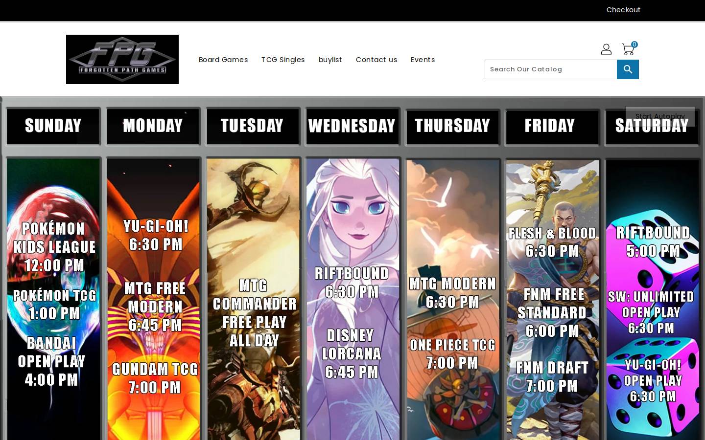 forgottenpathgames.com homepage screenshot