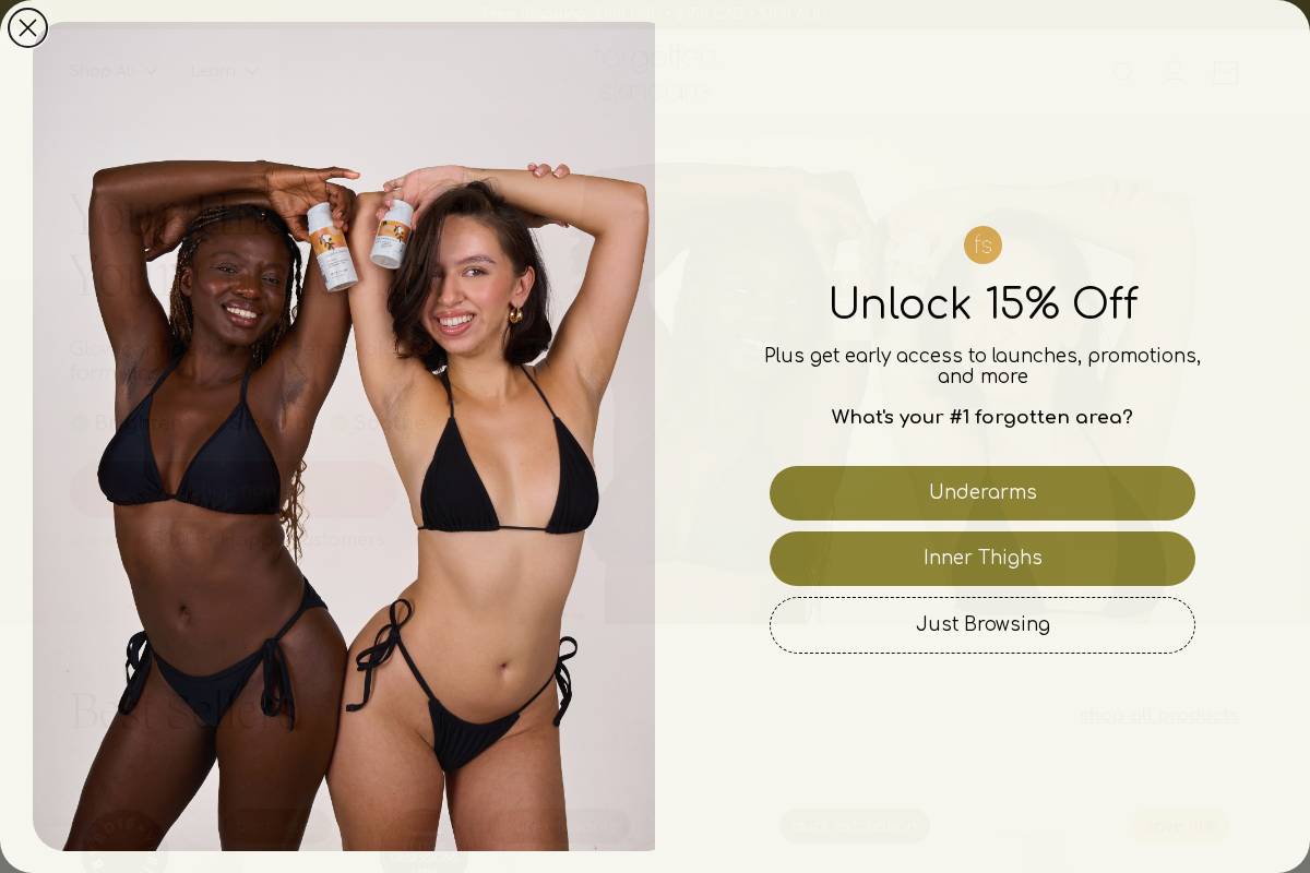 forgottenskincare.com homepage screenshot