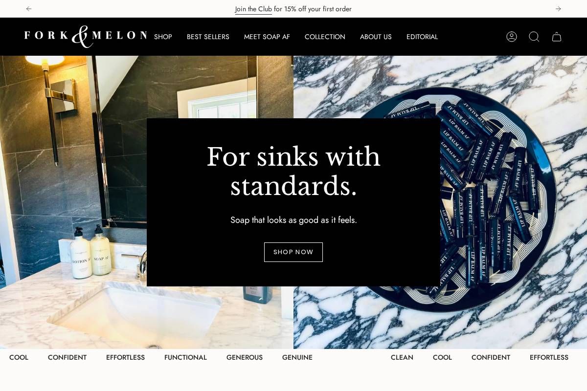 forkandmelon.com homepage screenshot