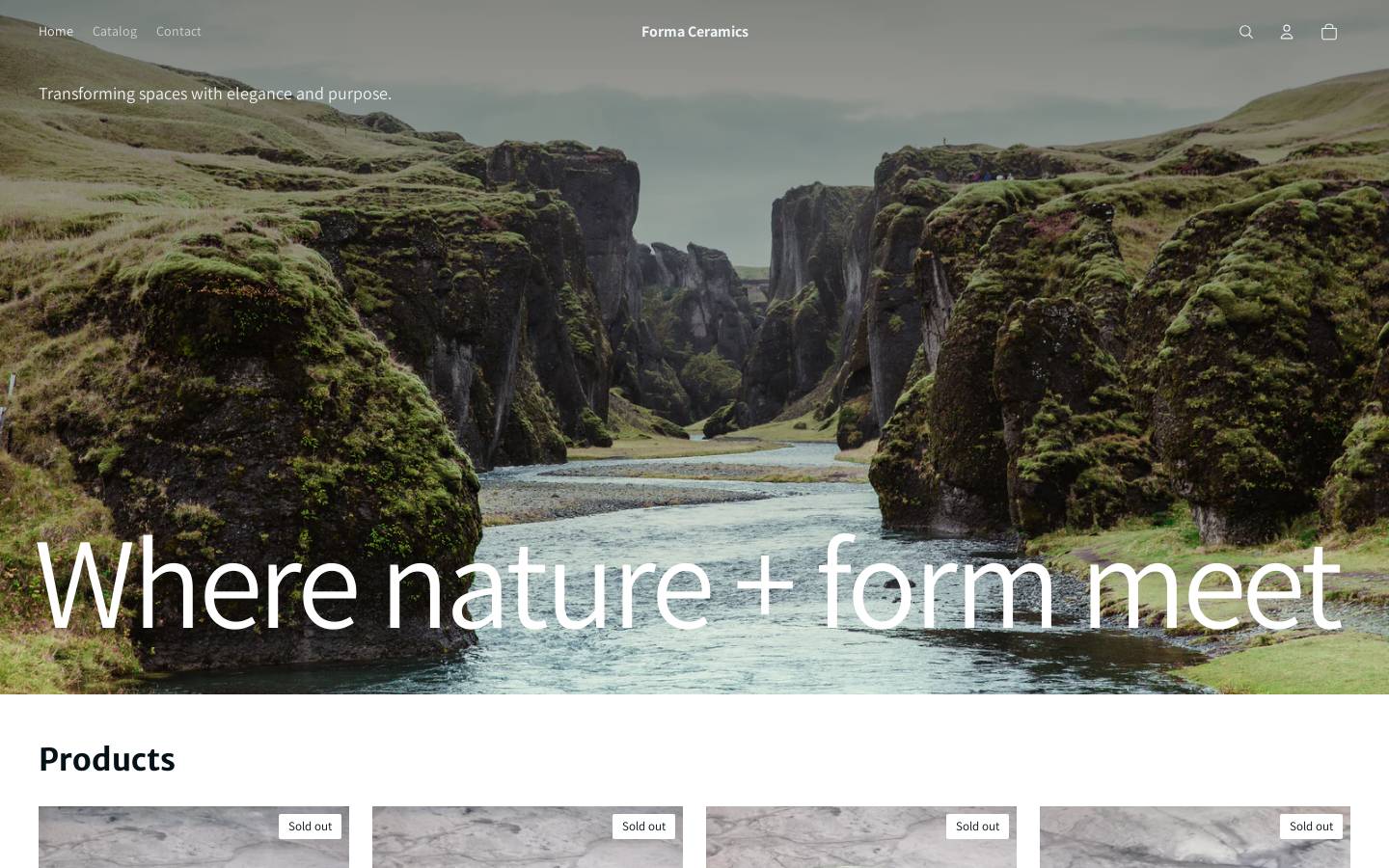 forma-ceramics.com homepage screenshot