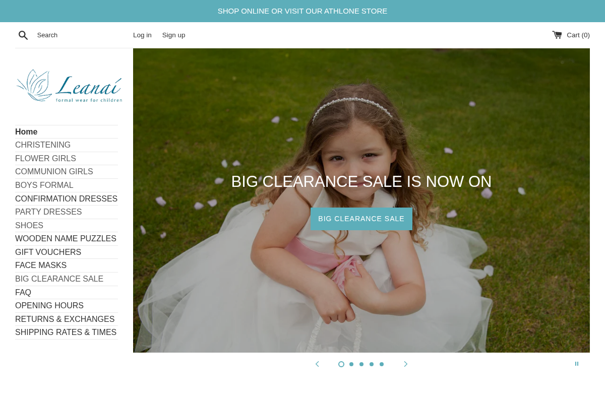 Leanaí Athlone homepage screenshot