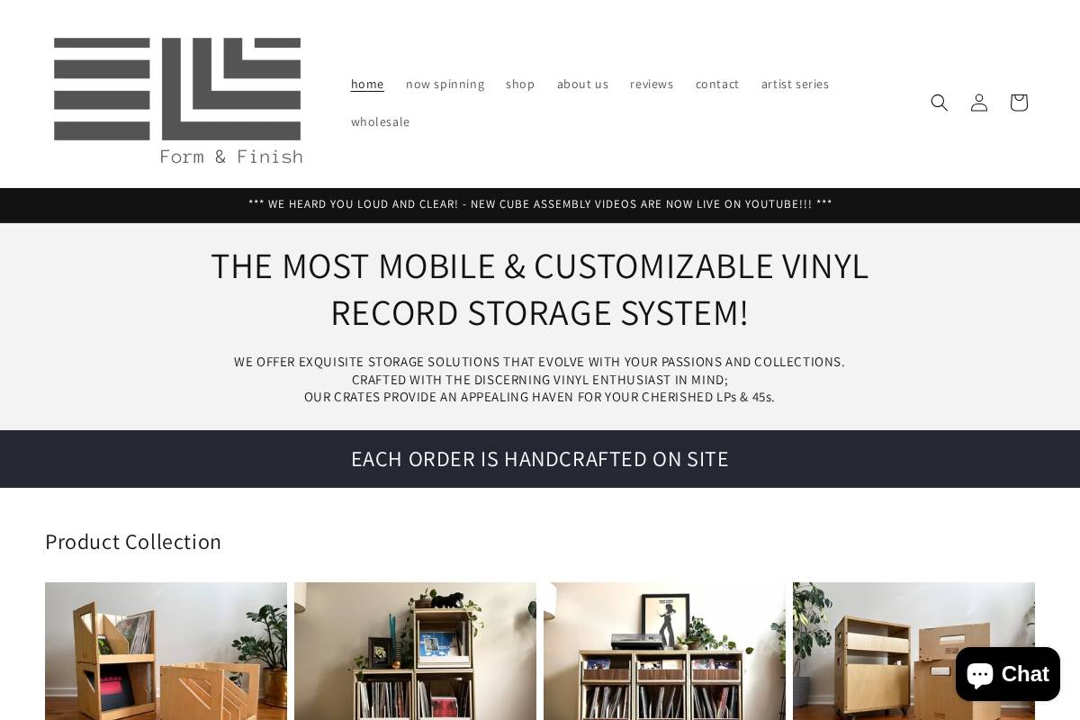 formandfinish.co homepage screenshot