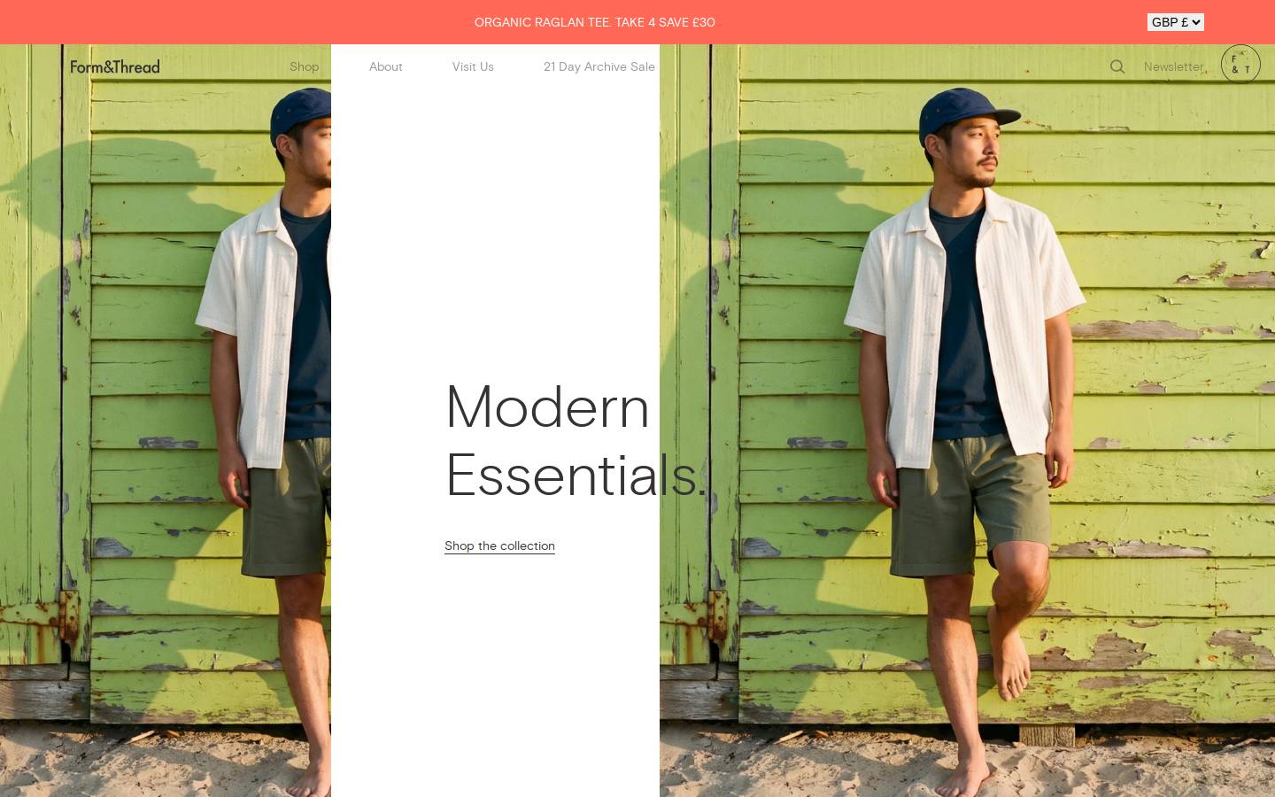Form&Thread homepage screenshot