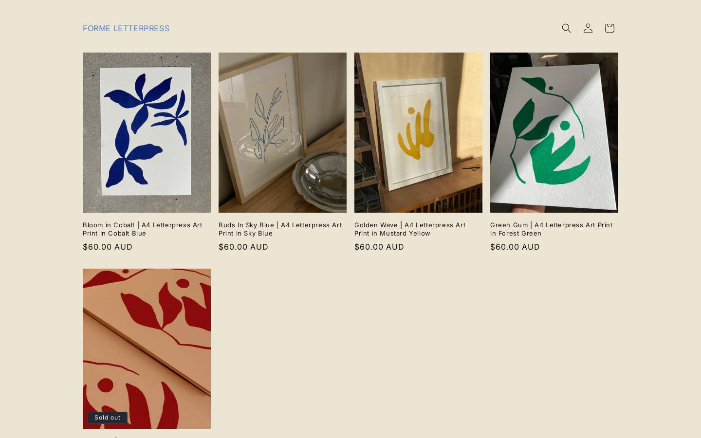 formeletterpress.com homepage screenshot