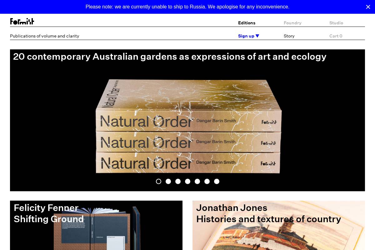 formisteditions.co homepage screenshot