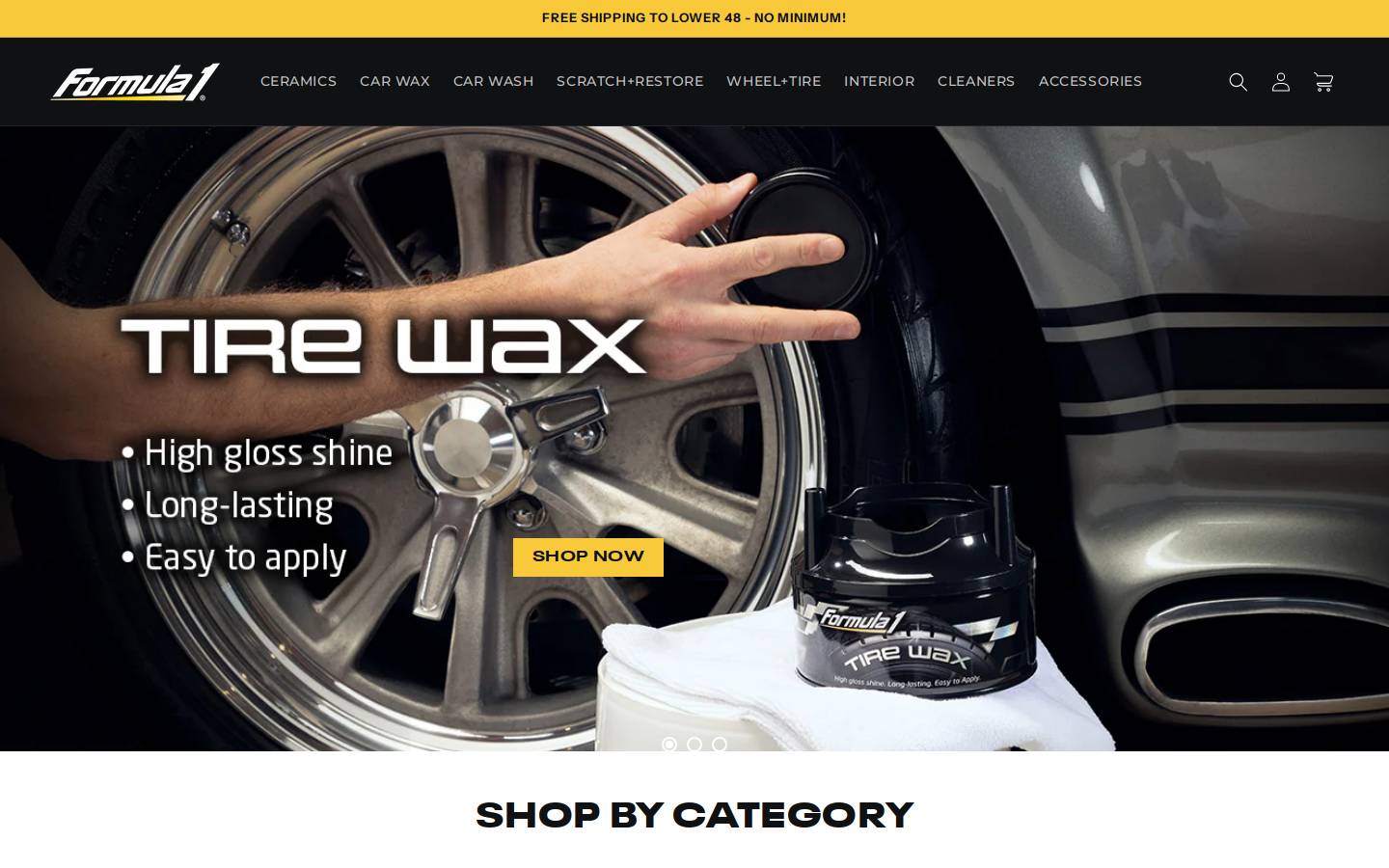 formula1wax.com homepage screenshot
