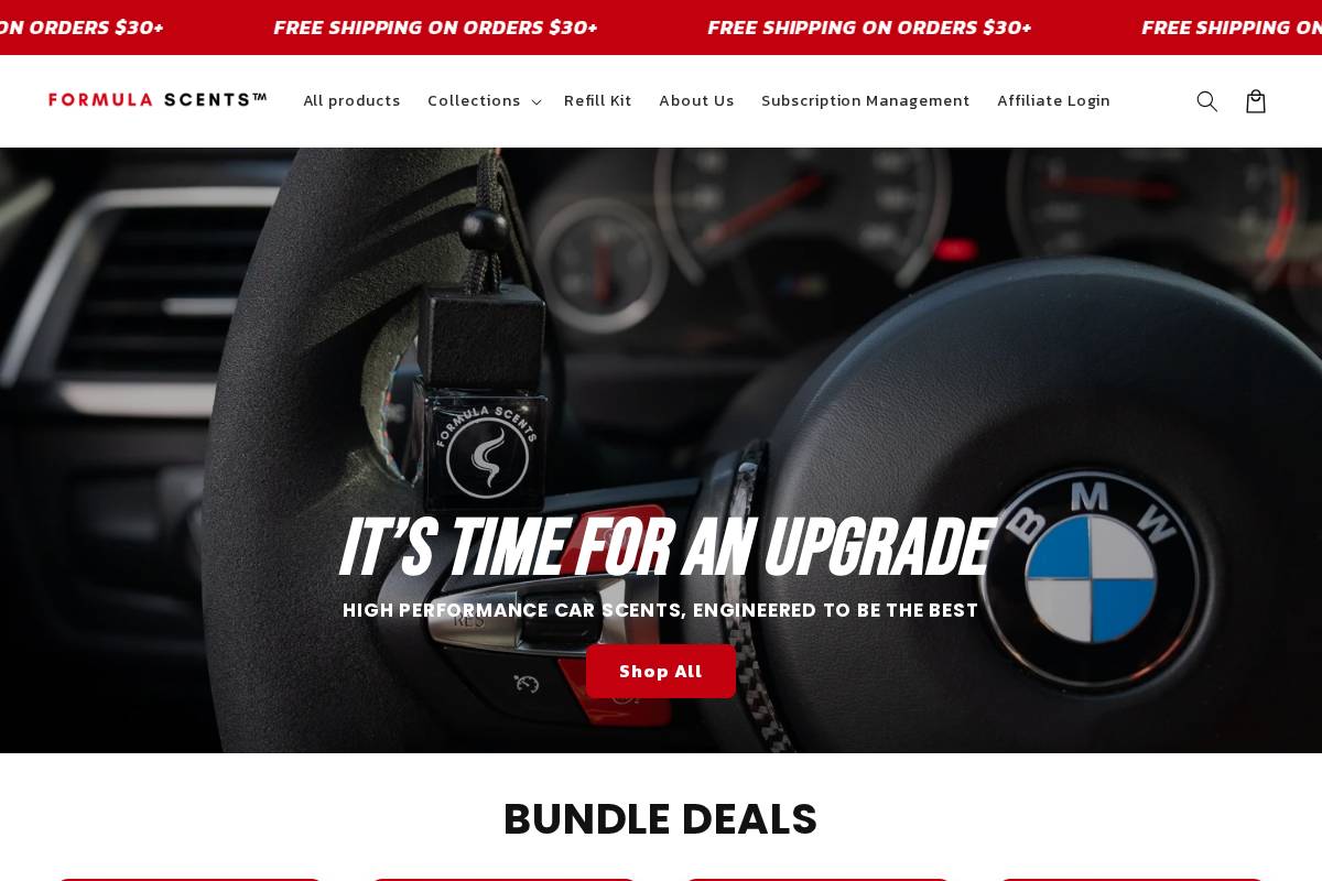 formulascents.com homepage screenshot