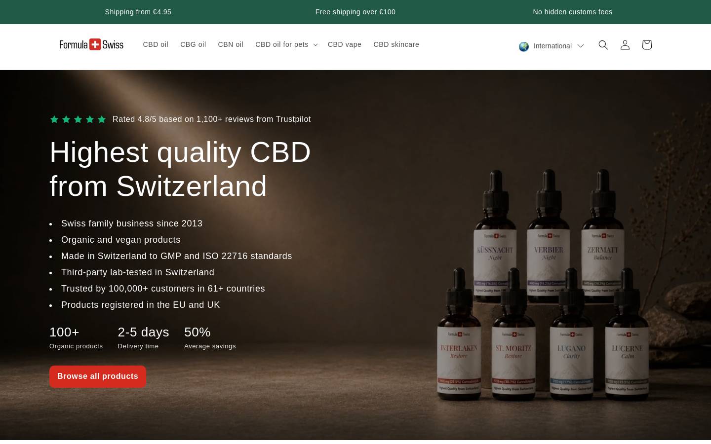 Formula Swiss homepage screenshot
