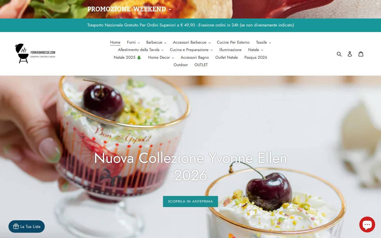 Forniebarbecue homepage screenshot
