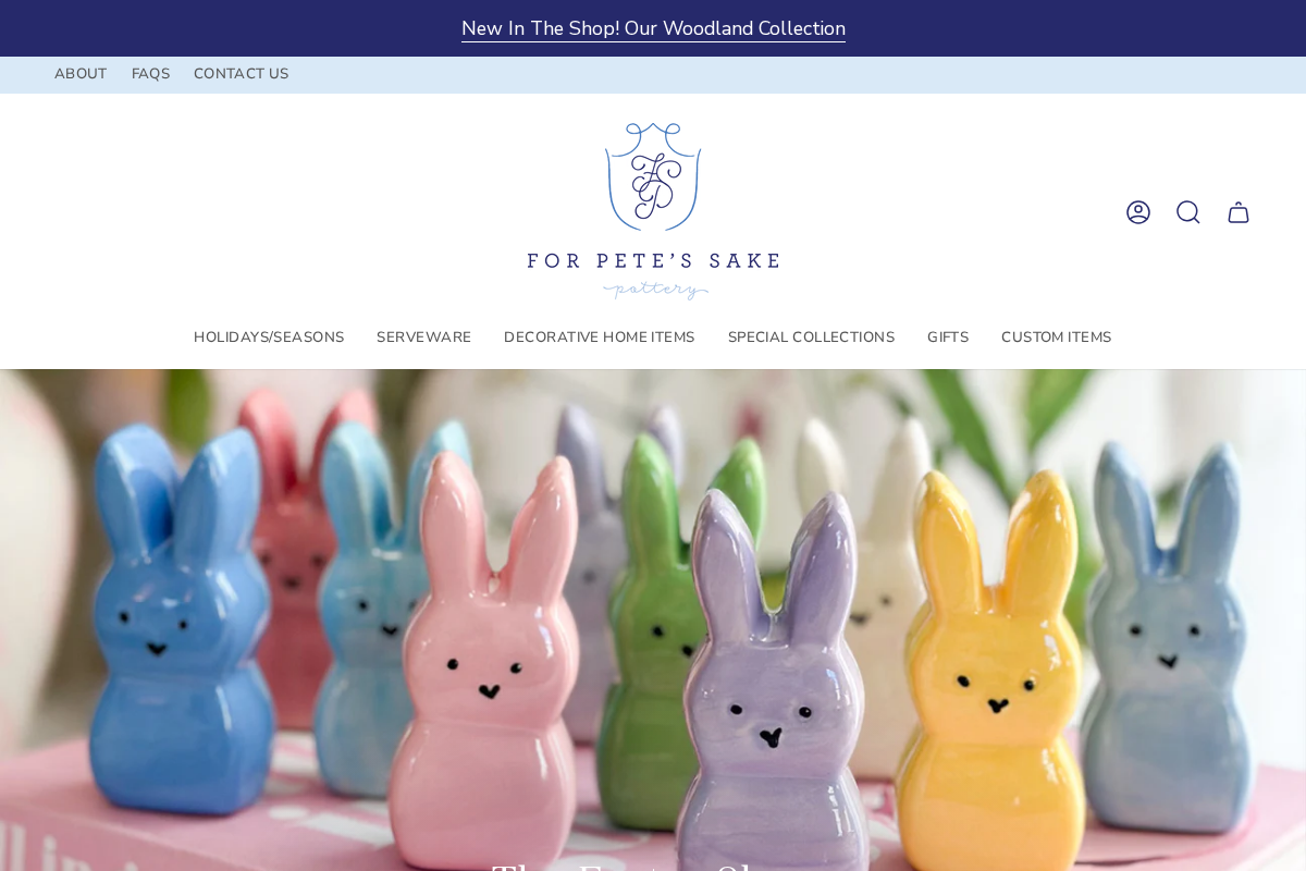 For Pete's Sake Pottery homepage screenshot