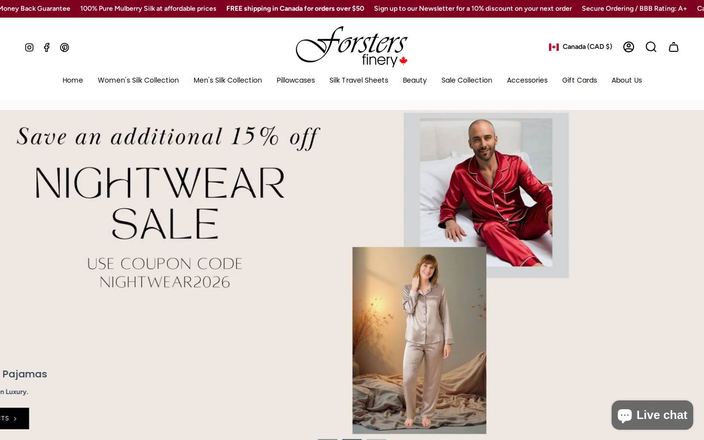 forstersfinery.com homepage screenshot