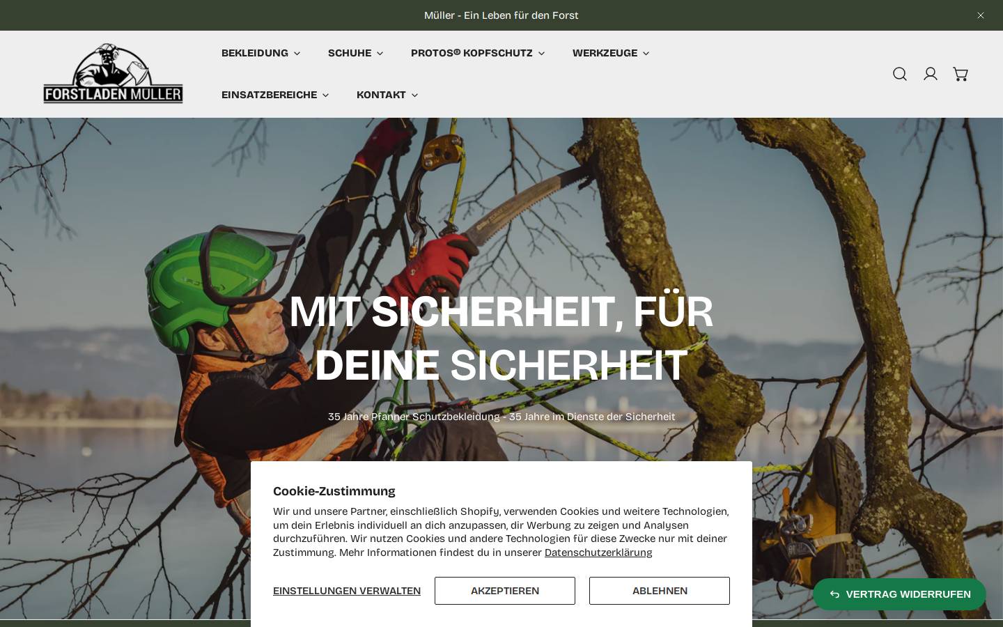 Forstladen Mueller homepage screenshot