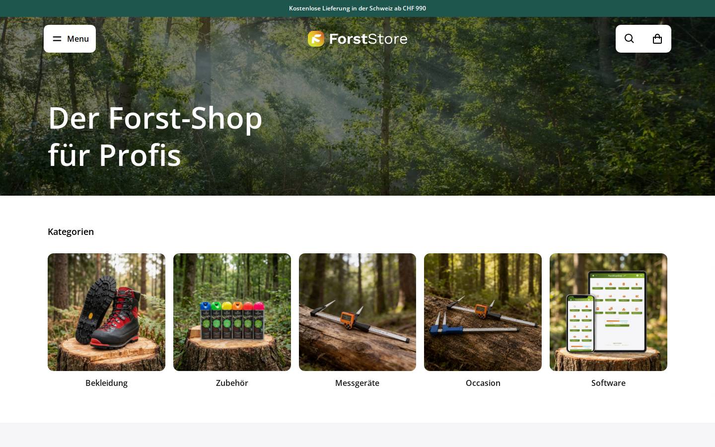 forststore.ch homepage screenshot