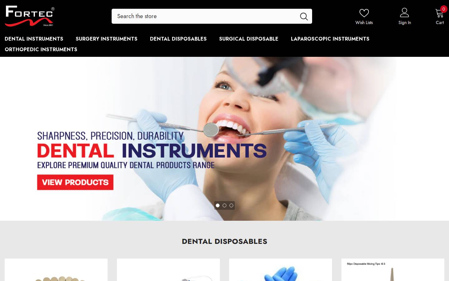 fortecmedsupplies.com homepage screenshot