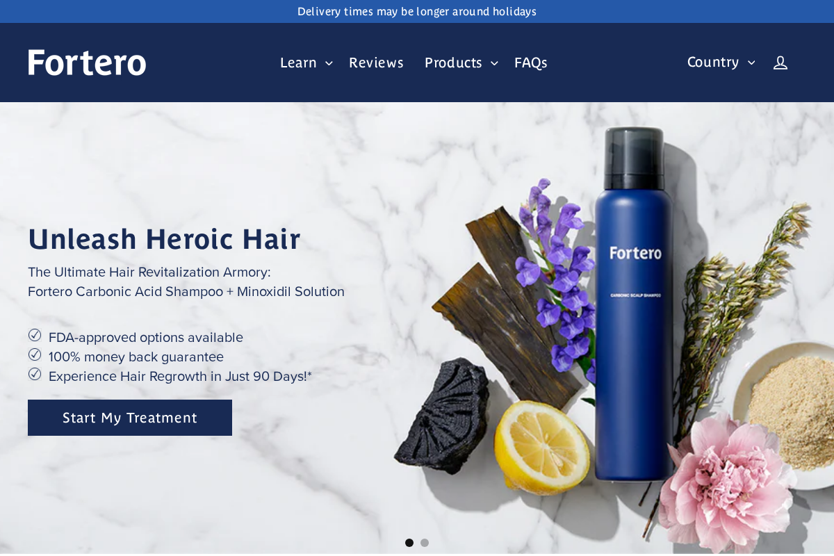 fortero.com homepage screenshot