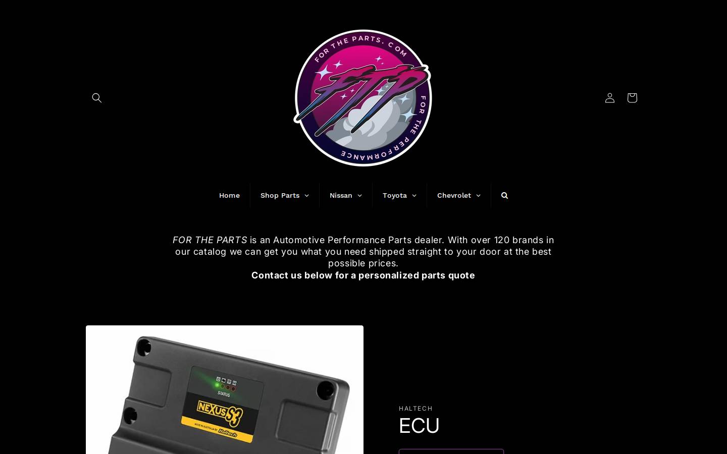 fortheparts.com homepage screenshot
