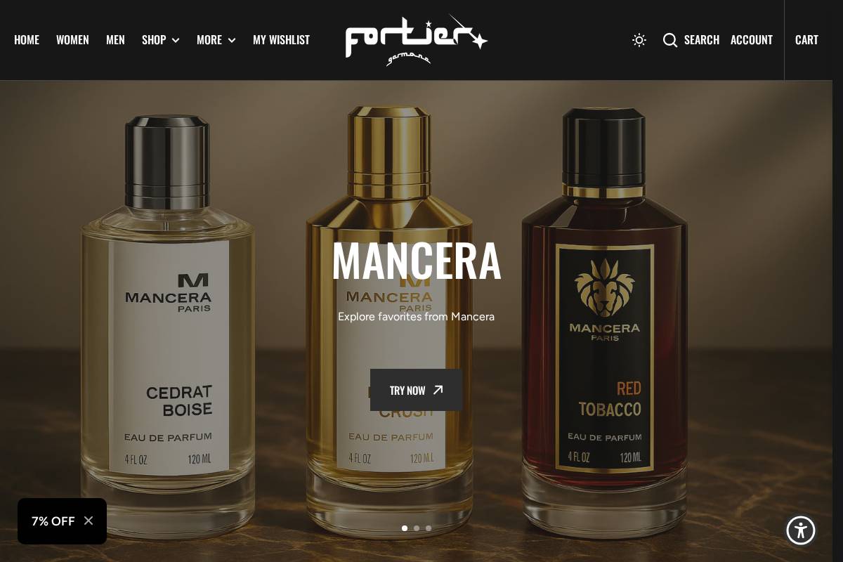 Fortier Germane homepage screenshot