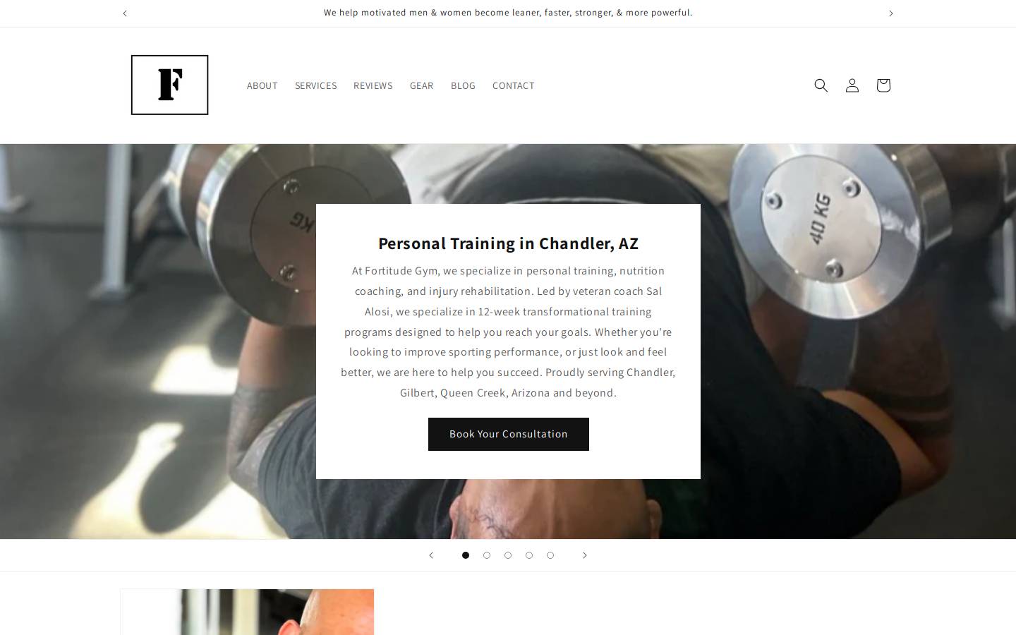 fortitudegymhq.com homepage screenshot