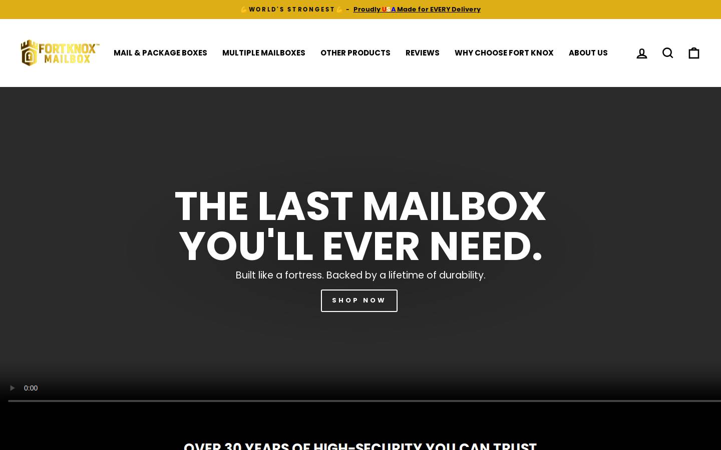 fortknoxmailbox.com homepage screenshot