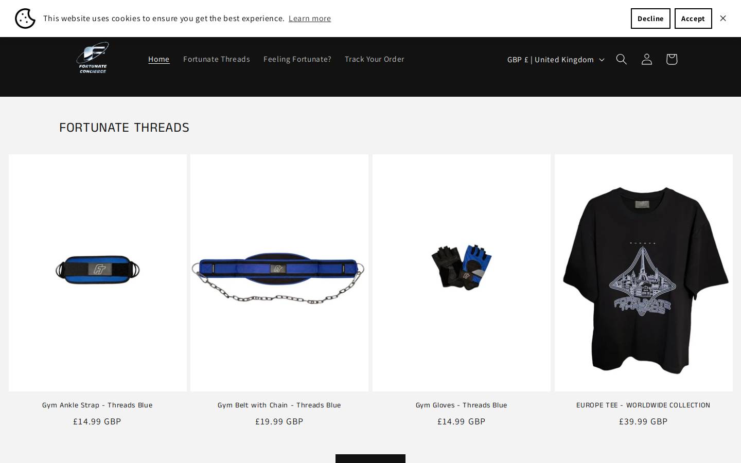 Fortunate Concierge homepage screenshot
