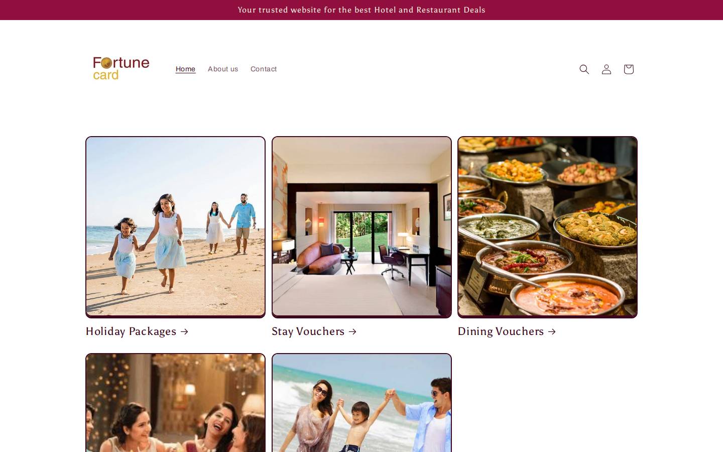 fortunecard.in homepage screenshot